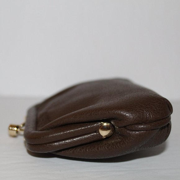 Vintage Dooney & Bourke Brown Leather Small Frame Coin Purse - Picture 3 of 4
